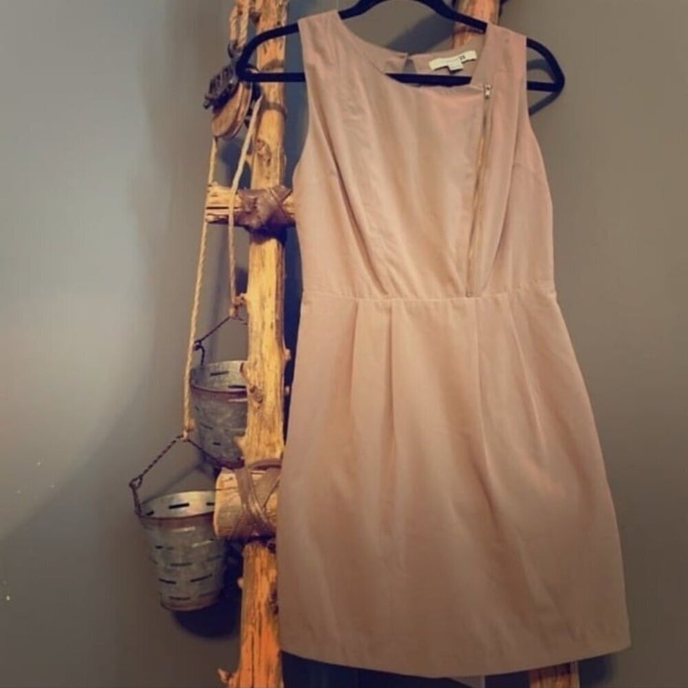 Forever 21 Tan / Beige Zipper Dress With Open Back Size Small